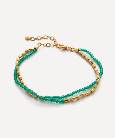 MONICA VINADER MONICA VINADER 18CT GOLD PLATED VERMEIL SILVER MINI NUGGET GEMSTONE BEADED BRACELET