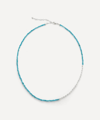 Monica Vinader Mini Nugget Recycled Sterling-silver And Turquoise Beaded Necklace In Silver