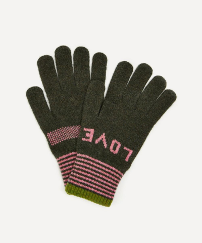 Quinton Chadwick Love And Hope Wool Gloves In Multi-coloured