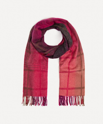 Paul Smith Andromeda Check Wool Scarf In Red