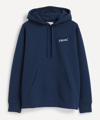 Maison Kitsuné Mini Handwriting Relaxed Hoodie In Blue Denim