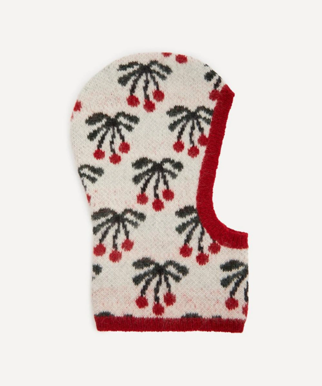 Shrimps Brixton Balaclava in Cream and Cherries Shrimps Brixton Balaclava (Cream/Cherries) - BR-HA-CREAM-25  main image 2