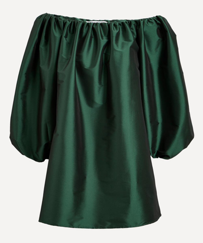 Bernadette Green Bobby Off-the-shoulder Mini Dress In Dark Green