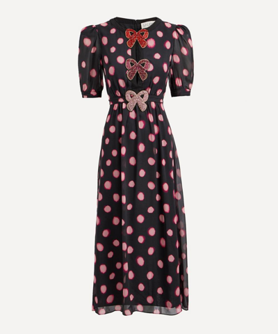 Saloni Jamie Blush Polka-dot Dress