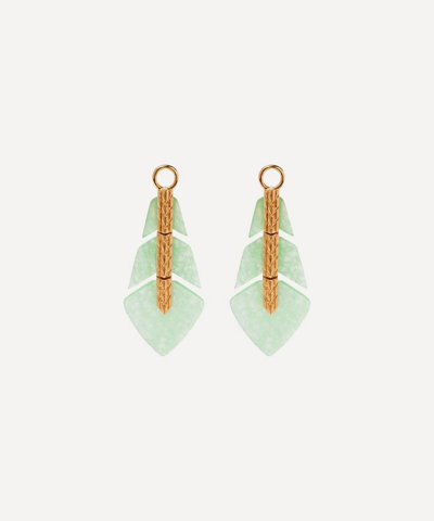Annoushka Yellow Gold And Jade Flight Feather Earring Drops