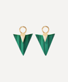 ANNOUSHKA 18CT GOLD FLIGHT ARROW MALACHITE EARRING DROPS