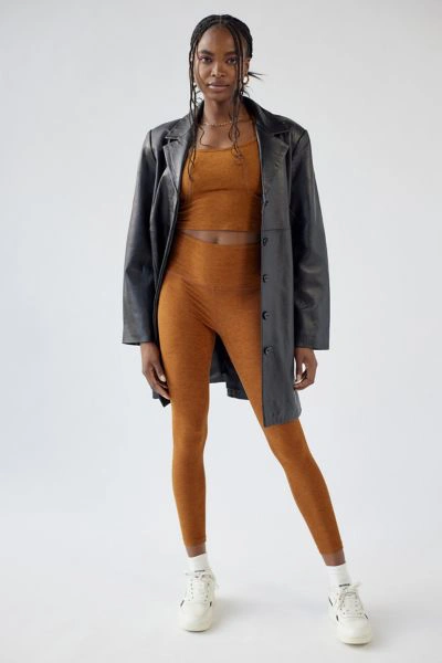 Beyond Yoga Caught In The Midi Space-dye High-waisted Legging In Honey