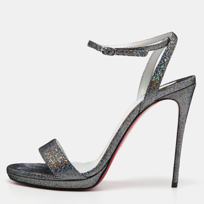 Pre-owned Christian Louboutin Multicolor Glitter Loubi Queen Sandals Size 38.5