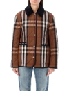 BURBERRY CHECK DIAMOND QUILTED NYLON JACKET