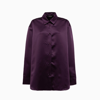 The Andamane Georgiana Oversized Shirt In Rouge/noir