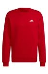 Adidas Originals Feel Cozy Sweatshirt In Scarlet/ White