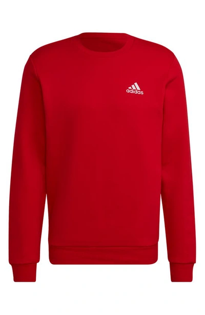 Adidas Originals Feel Cozy Sweatshirt In Scarlet/ White