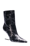 Lady Couture Princess Inverted Heel Bootie In Black Snake