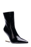 Lady Couture Princess Inverted Heel Bootie In Black Patent