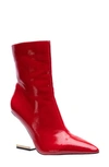 Lady Couture Princess Inverted Heel Bootie In Red Patent