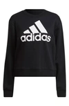 Adidas Originals Essential Badge Of Sport Sweatshirt In Black/ White