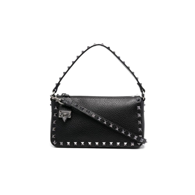 Valentino Garavani Black Rockstud Small Leather Shoulder Bag