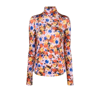 ISABEL MARANT ORANGE GILOYELA FLORAL TURTLENECK TOP,HT240022H024I18570586