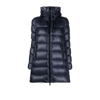 Moncler Suyen Longline Puffer Down Jacket In Blue