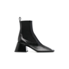 Jil Sander Black Leather Square-toe 65 Ankle Boots In Black