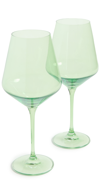 Estelle Colored Glass Stemware Set Of 2 In Mint Green