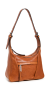 Isabel Marant Niamey Zip Leather Hobo Bag In Brown