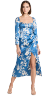 gloriana silk dress Reformation Gloriana Silk Midi Dress Almond Long Sleeve Slit Size 2