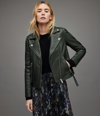 Allsaints Dalby Biker In Forest Green