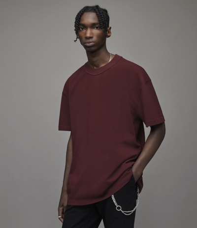Allsaints Isac Ss Crew In Maroon Red