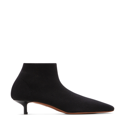 Neous Idra Pointed Goatskin Kitten-heel Booties In Black