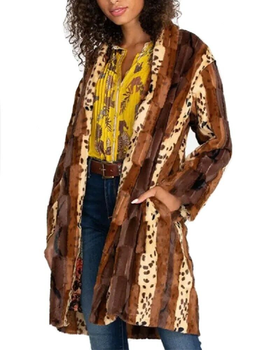 Pre-owned Johnny Was Patchwork Faux Fur Jacket - W45321-8