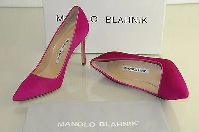 Pre-owned Manolo Blahnik Bb 105 Pink Fuxia Pony Hair Calf Pumps Shoes 36 36.5 37