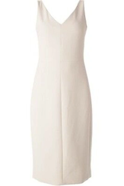 Pre-owned The Row Stretch Crepe Shizzie Winter Rice White Midi Dress 6 8