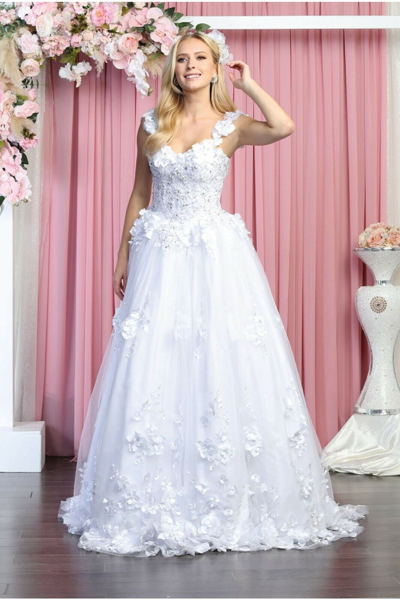 Pre-owned Designer White Wedding Ball Gown