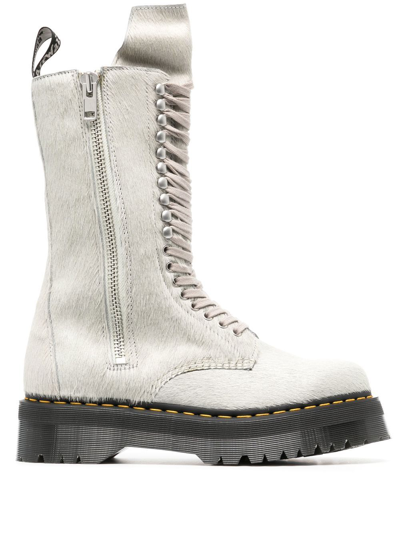 Rick Owens X Dr Martens Quad Sole Boots In Beige