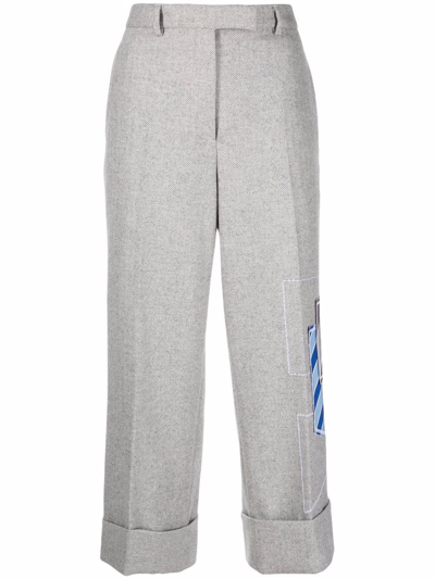 Thom Browne Patchwork Sack Trousers In Grey