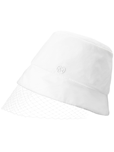 Maison Michel Souna Veil Bucket-hat In White