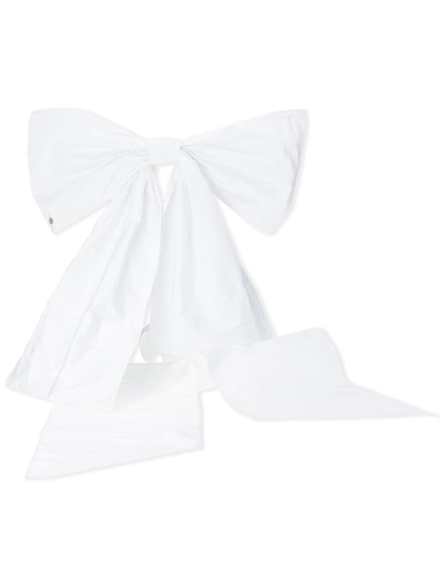 Maison Michel Big Wicole Taffeta Headpiece In White