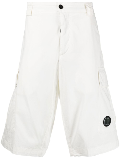 C.p. Company Cargo-pocket Bermuda Shorts In Weiss
