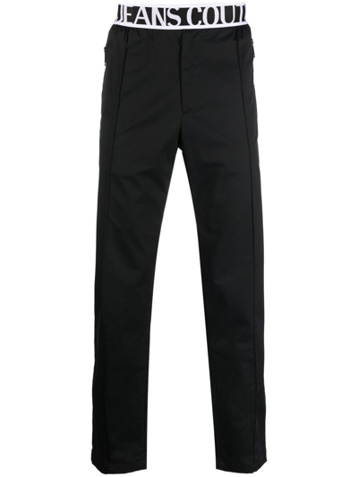 Versace Jeans Couture Black Iconic Logo Trousers In E899 Black
