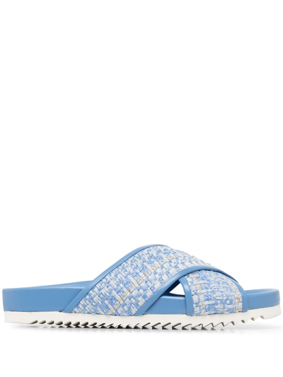 Madison.maison Crossover Strap Sandals In Blue