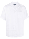 Frescobol Carioca Short-sleeve Linen Shirt In White