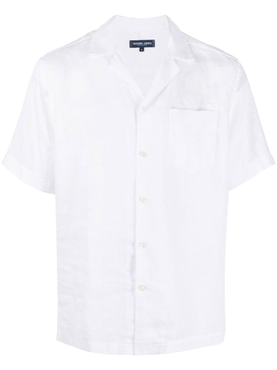 Frescobol Carioca Short-sleeve Linen Shirt In White