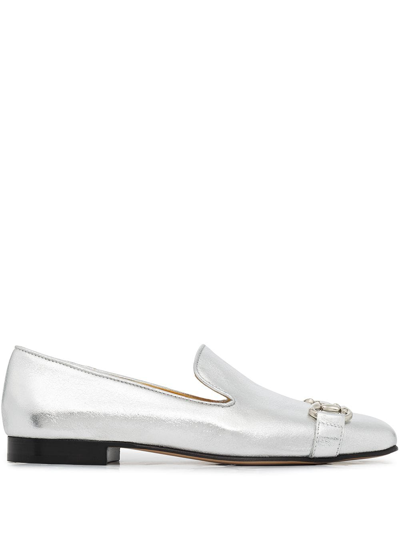 Madison.maison Square-toe Horsebit Loafers In Silver