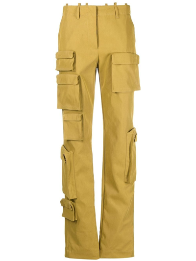 Off-white Co Multipocket Straight-leg Cargo Trousers In Green