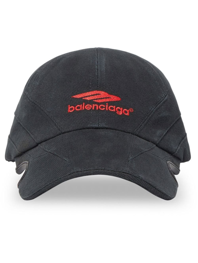 Balenciaga Logo-print Cap In Grey