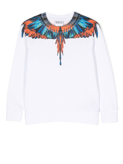 Marcelo Burlon County Of Milan Feather Print T-shirt In White