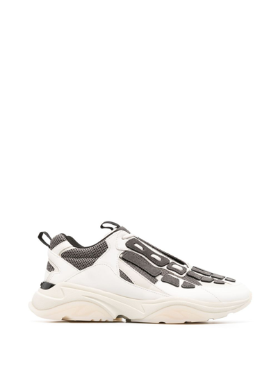 Amiri Bone Runner Sneakers In White,grey