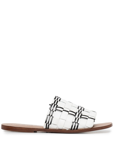 Madison.maison Interwoven Leather Sandals In White