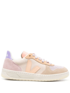 Veja V-10 Suede Multico Peach Trainers In Nude